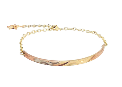 Three Tone 14KT Gold Plated Fashion Bangle Bracelet